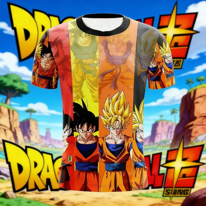 

Новая футболка оверсайз 2026 года в стиле японского аниме Dragon Ball для мужчин и женщин, летняя, быстросохнущая, спортивная, дышащая, для косплея