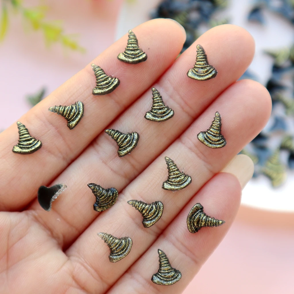 40pcs Mini Flatback Resin Witch Hat Mushroom Cabochons for Scrapbooking, Phone Case Decoration & Handmade Jewelry Supplies