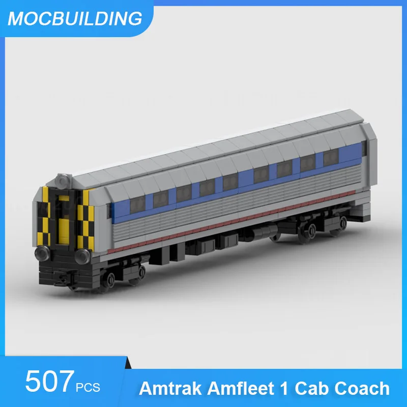 MOC Building Blocks Amtrak Keystone Express Train Pack Model Transportation DIY Assemble Bricks Collection Creative Toys Gifts