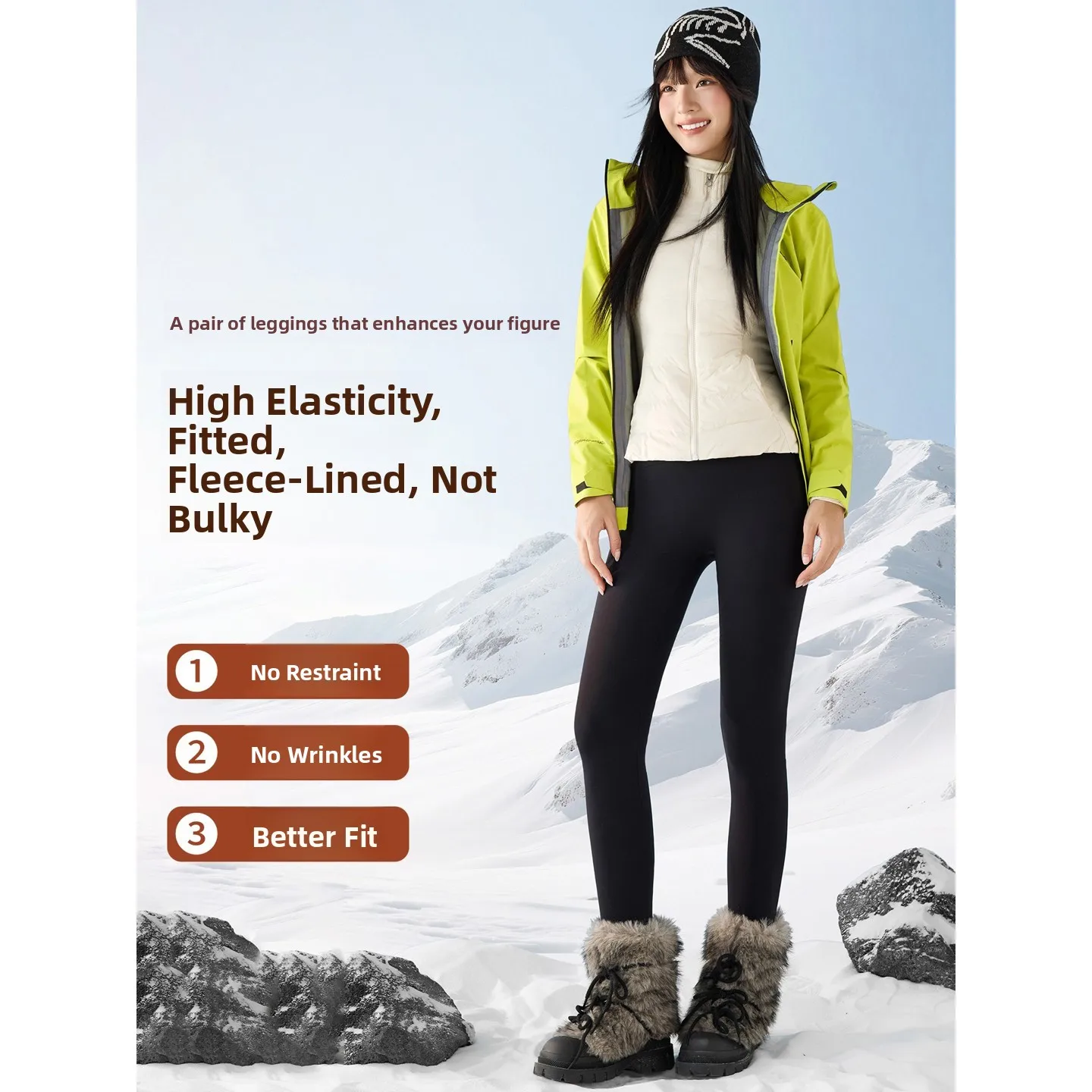 Cintura alta fce-forrado thi calças de yoga feminino outono inverno calças de algodão quente apertado-ajuste arca calças outerwear