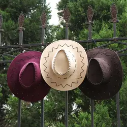 Vintage Felt Fedora Hat Fashion Panama Jazz Hat With Belt Buckle Wide Brim Cowboy Hat Daily Street Wear Wedding Party Supplies