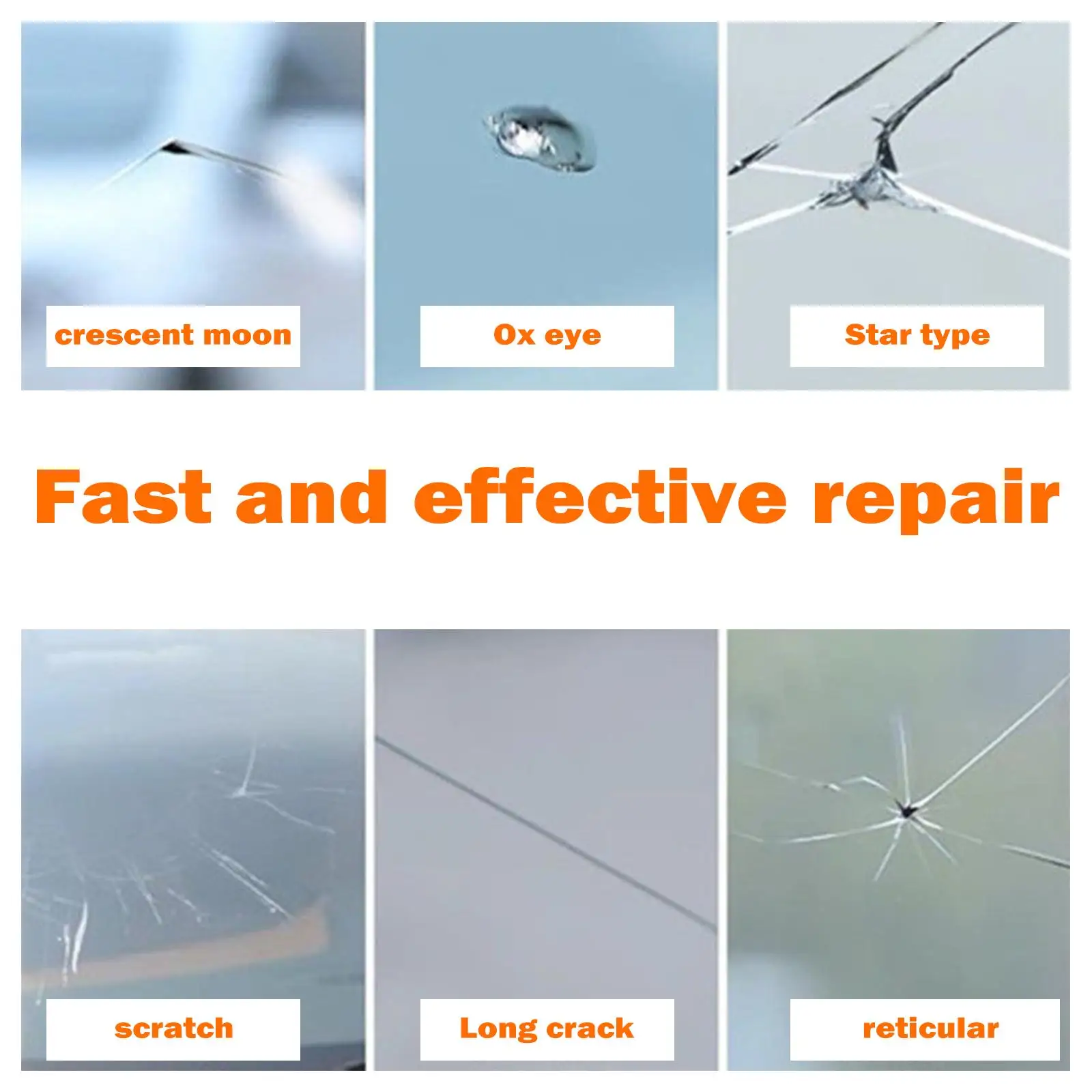 Car Windshield Crack Repair Tool DIY Auto Glass Windscreen Repair Fluid With 5pcs Curing Film 1pc Repair For Chips Cracks