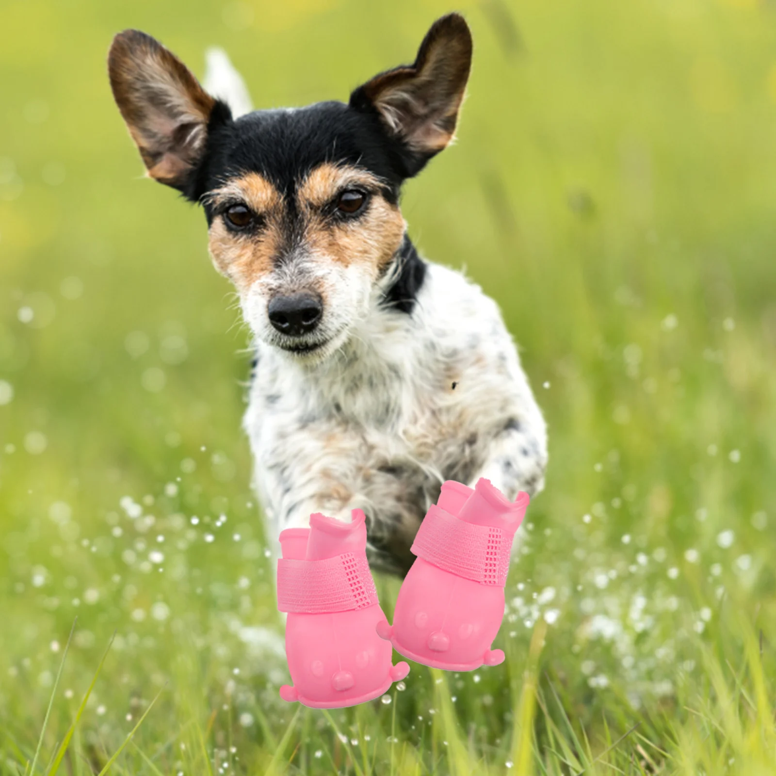 

1 set Waterproof Rain Shoes For Dogs Anti Skid Dog Boots Small Dogs Outdoor Use Pet Paw Protectors Rubber Rain Booties
