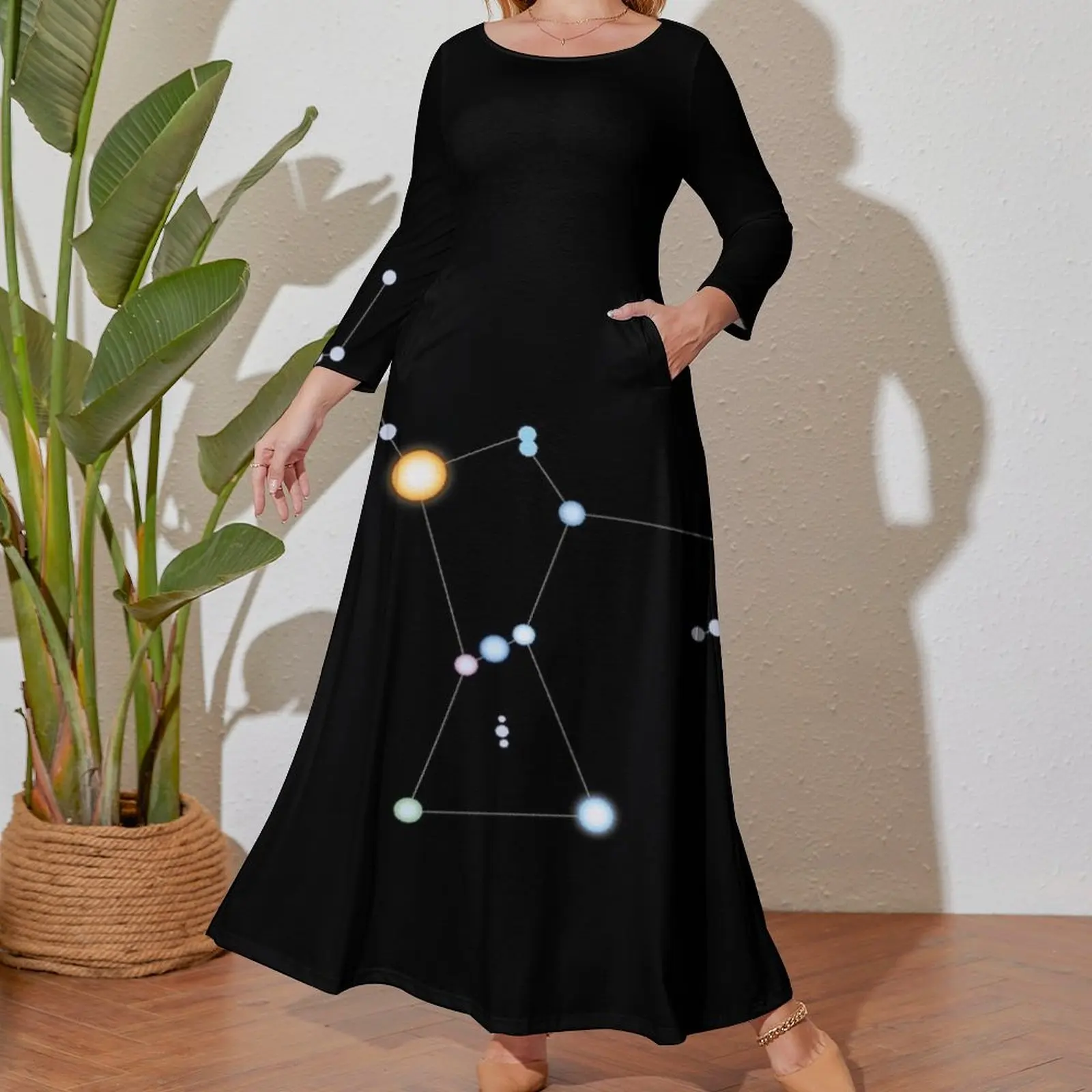 Konstellation: orion lang ärmel ige Kleid Kleider Damen 2024 Sommer Sommerkleider für Frauen 2024 Kleider für Frauen