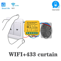 Tuya Smart Wifi RF433 Curtain Switch Module Control For Electric Roller Shutter Blind Motor Works With Alexa-New