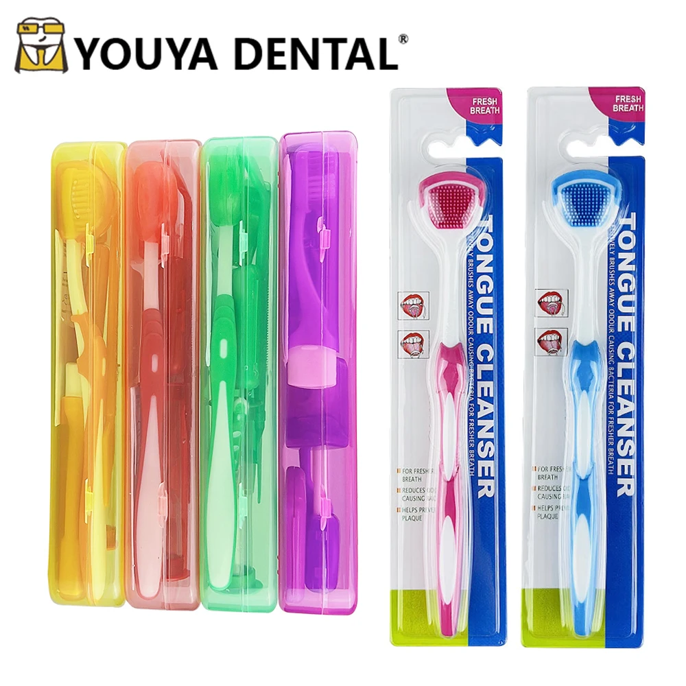 

9pcs/box Dental Orthodontic Oral Cleaning Care Kit Toothbrush Tongue Brush Dental Floss Mouth Mirror Protective Wax Hourglass