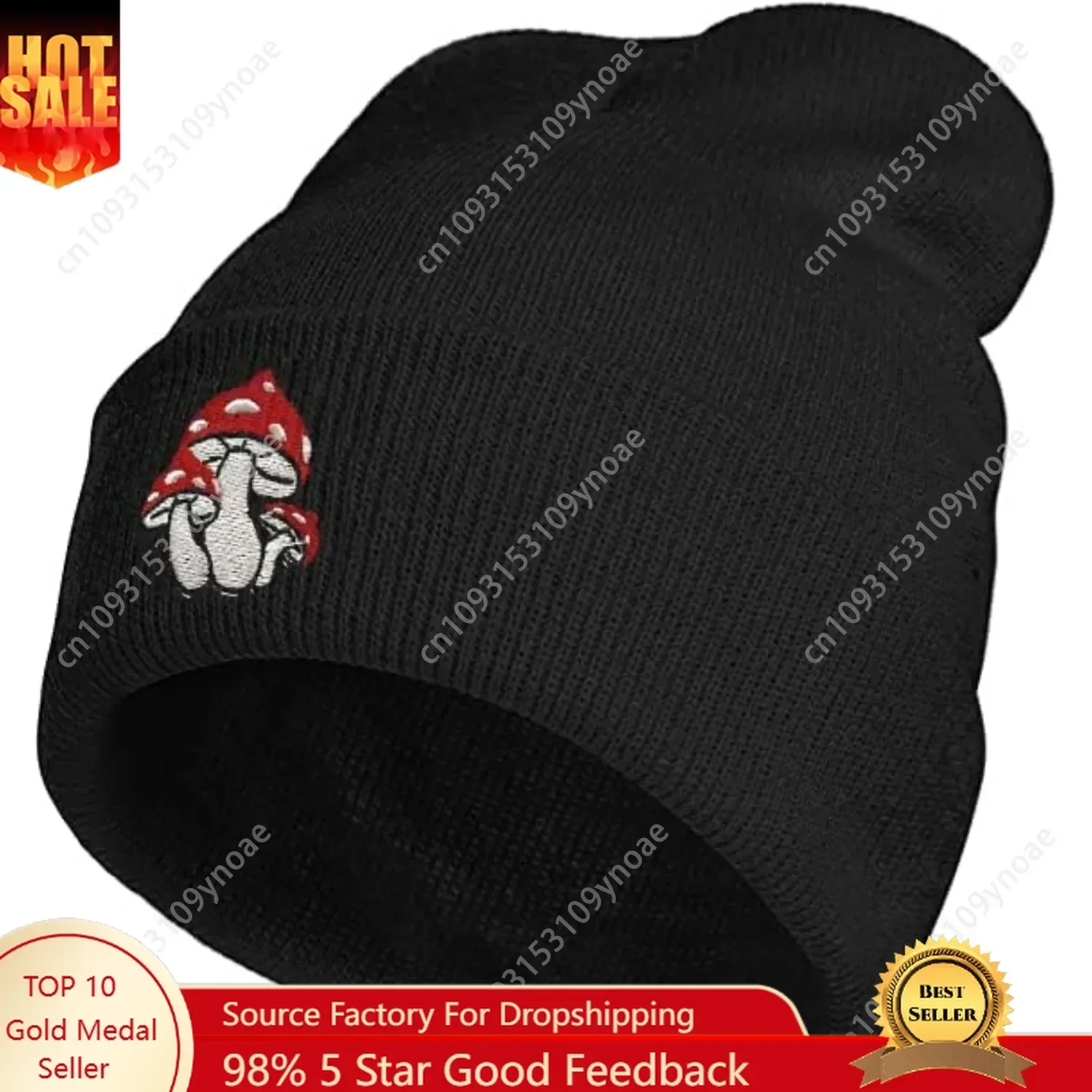 

Mushrooms Beanie Hat Embroidered Knit Hats Skull Cap Slouchy Winter Caps Man Women Soft Comfortable Adjustable Classic Fashion