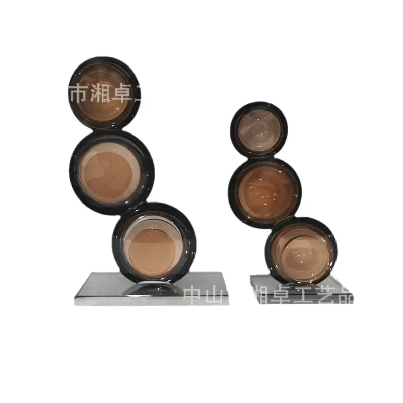 

Modern creative geometry, stacked crystal ornaments, model room sales department, entrance study desktop crystal ornaments