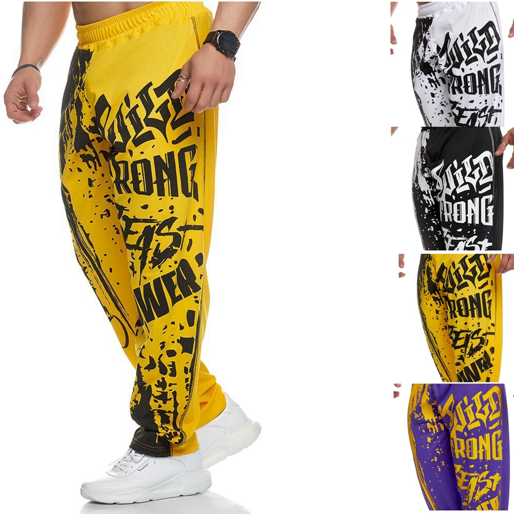 Men's Hip Hop Pants Loose Joggers Graffiti Streetwear Casual Sport Scrawl Trousers Training Workout Fitness Cargo Pants