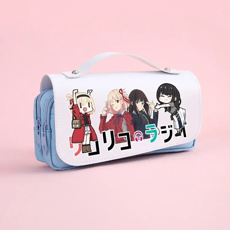 Anime Lycoris Recoil Cosplay Pencil Bag Oxford Cloth PU Leather Flip Pen Bag Back To School Supplies Kawaii Pencil Pouch image 4