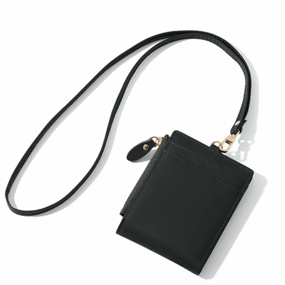 

Simple Korean Style Neckband Wallet Small Soft Leather Multi-Functional Wallet Lightweight Compact Size Card Case Outdoor