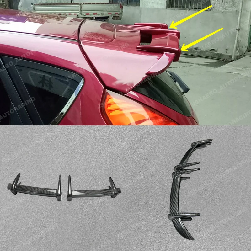 

For Ford Fiesta ST Facelift MK7 2013+ Rear Spoiler Extension Addon Carbon Fiber car Bodykits
