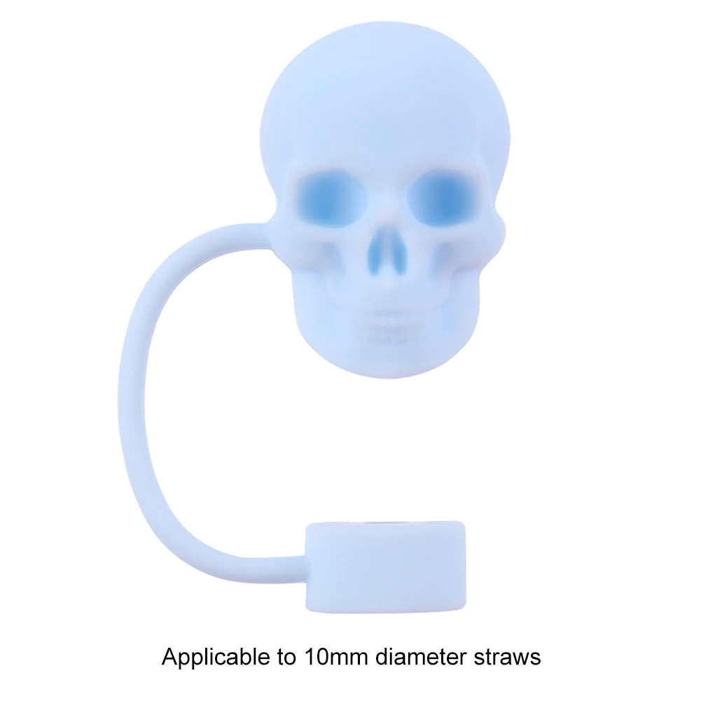 Silicone Cute Skull Straw Covers 10mm Skull Straw Tips Protectors Skull Shape Straw Caps for Stanley 30/40oz Tumbler Accessories