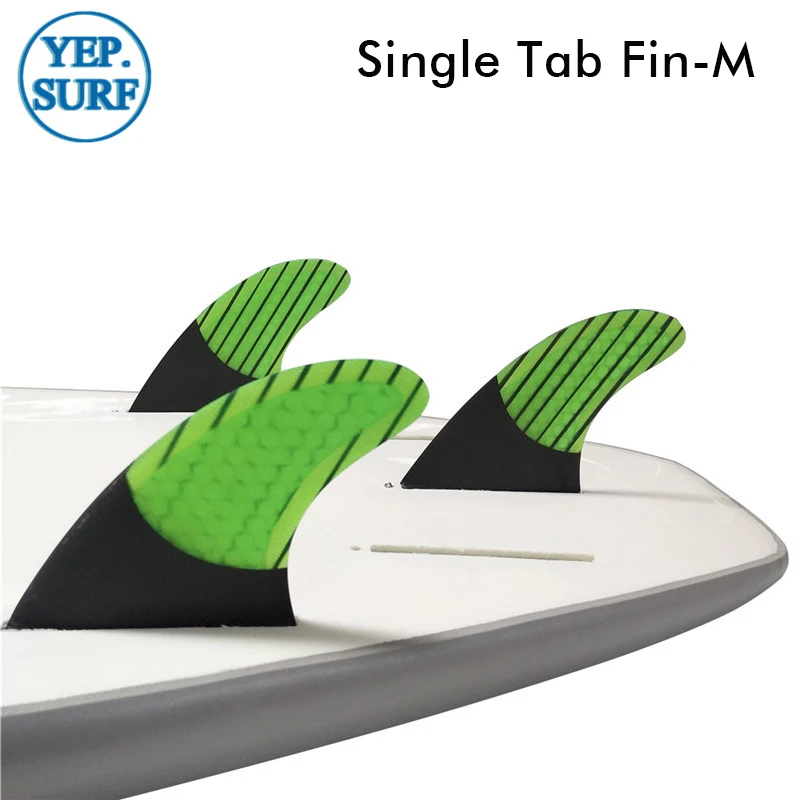 Novas barbatanas de prancha de surf 3 tamanhos para upsurf abas únicas m fin cor verde fibra de vidro favo de mel barbatanas de surf paddleboard