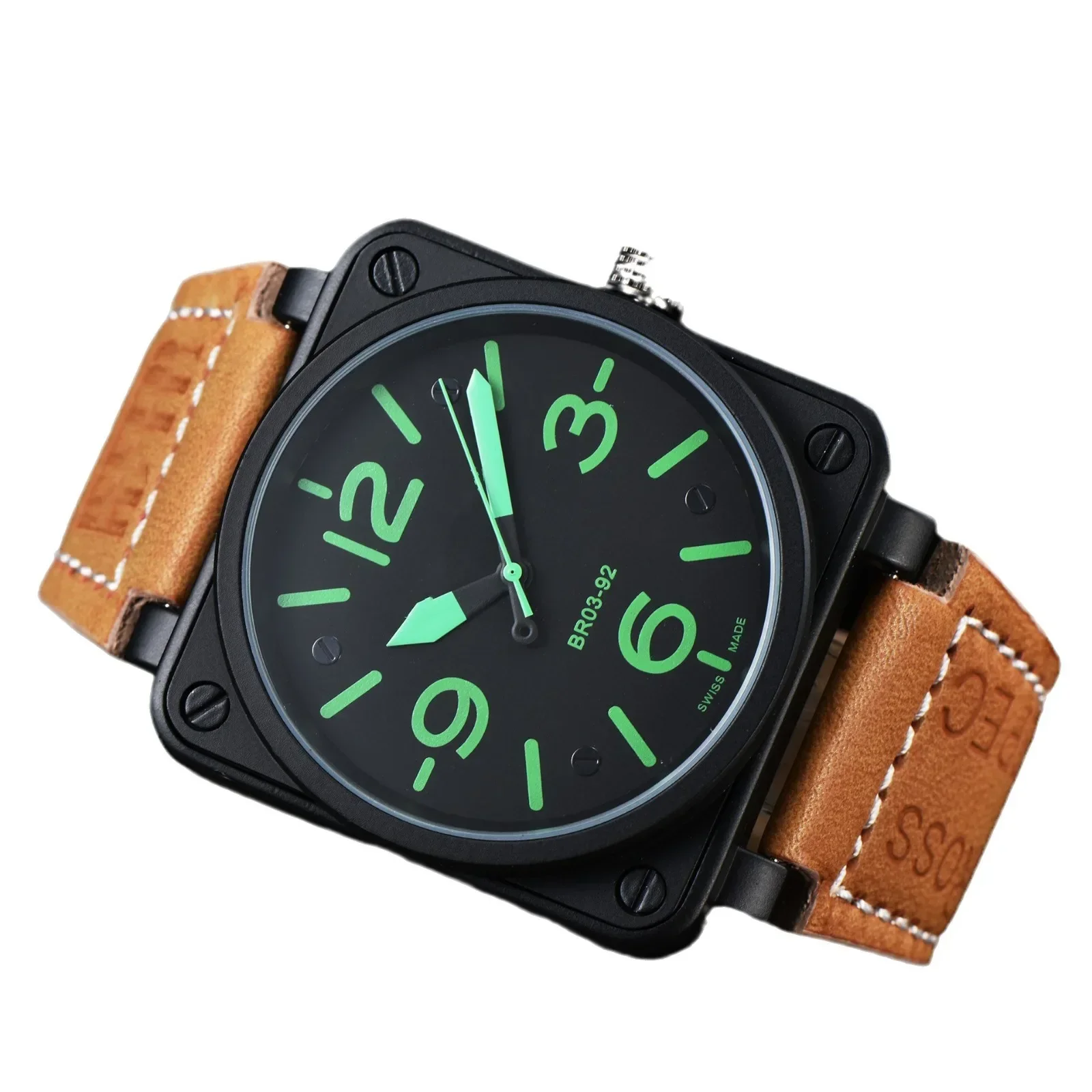 

2025 New Fashion High-quality Hot Men Automatic Mechanical Watch Black Ross Rubber 46mm Large Dial Men for Watch