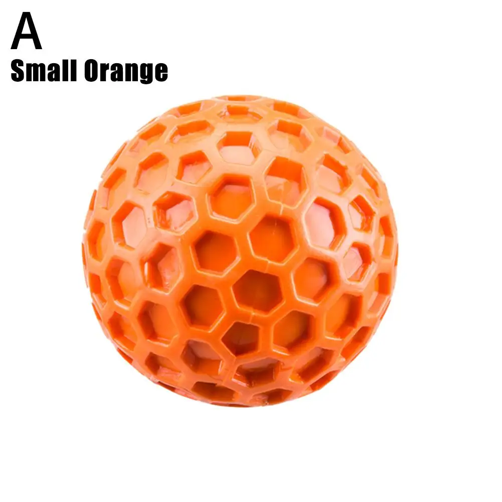 1Pc Dog Toys Bite Resistant Interactive Throwing Sound Teething Pet Clean Balls Products Teeth Natural Rubber Honeycomb Toy R9J9