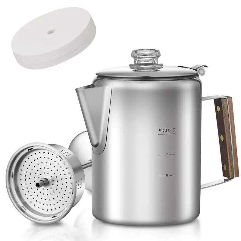 A7THK-Percolator Campfire Coffee Pot Coffee Pot Stovetop Coffee Maker For Home,Camping