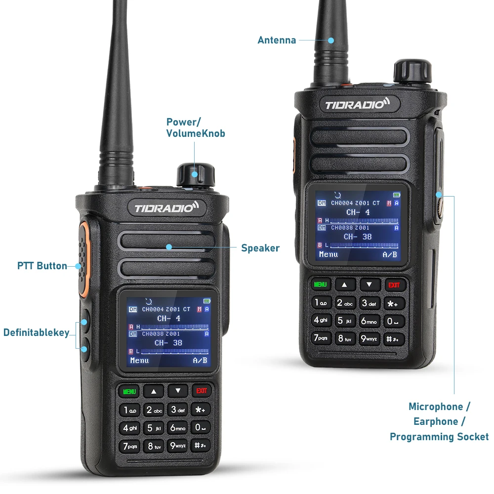 TIDRADIO TD DP738 DMR Digital Walkie Talkie Ham Radio Stations Walkie-talkies Professional Amateur Two-Way Radio VHF UHF GPS 10W