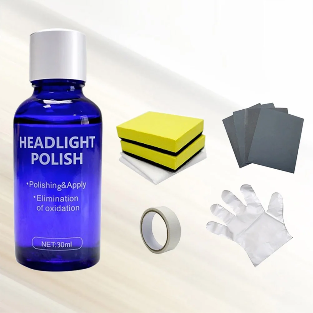 

30Ml Car Headlamp Repair Fluid Auto Lamp Maintenance Cleaner Rebisher Reconditioning Agent Set For Oxidation Scratch