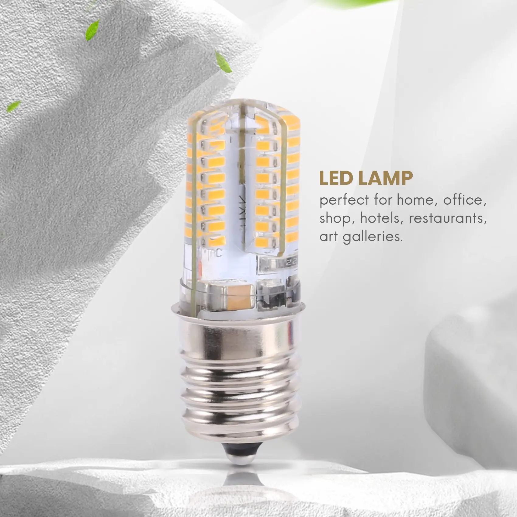 Ampoule LED E17, 5W, 64, 3014 SMD, lumière blanche chaude, AC 110V-220V