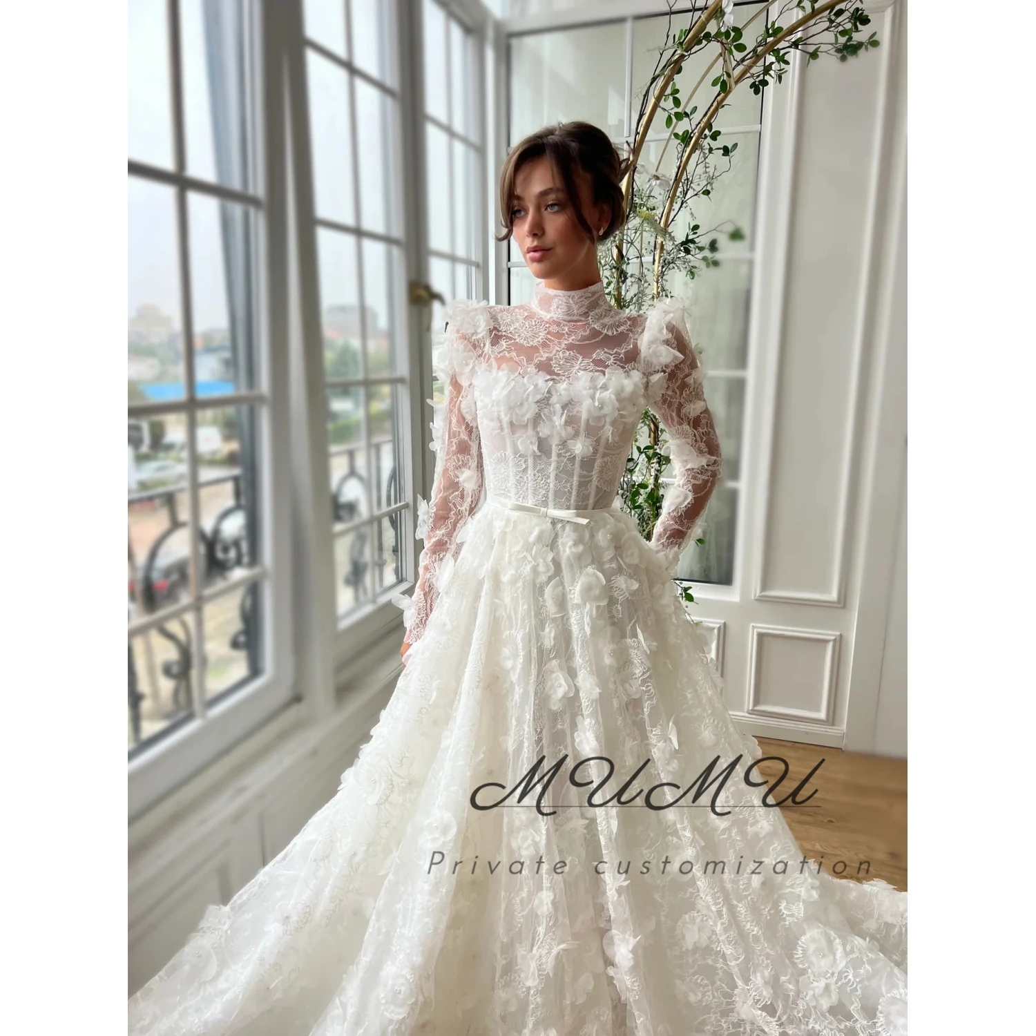 

MuMu Customized Elegant Party Dresses 2025 إيلي صعب Luxury Women's Evening Dresses for Special Occasions white long sleeve dress