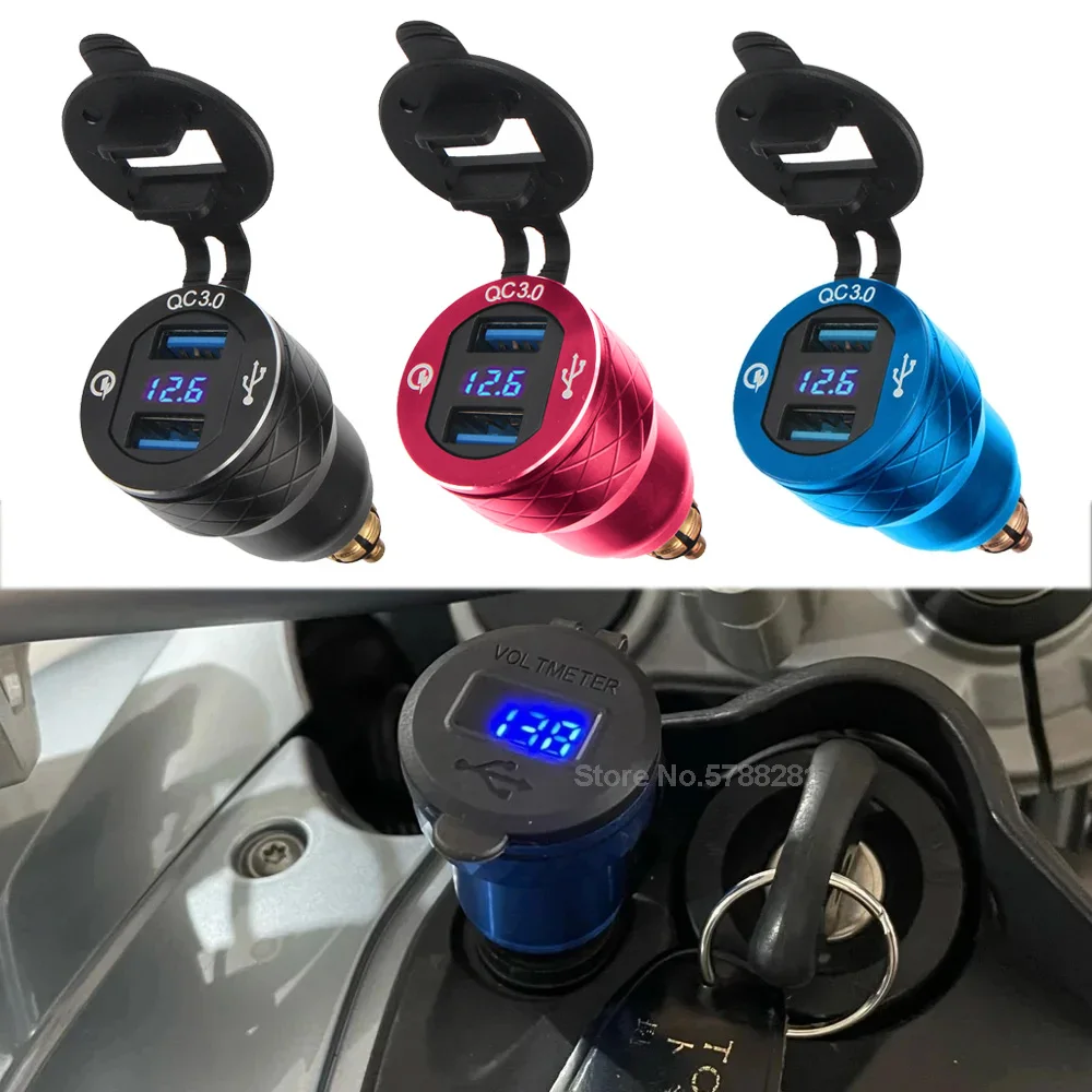 Motorcycle Accessories Dual USB Charger TYPE C For BMW R1200RT F800ST F800GS R1200GS F850GS F900R F900XR Hella DIN Plug Socket