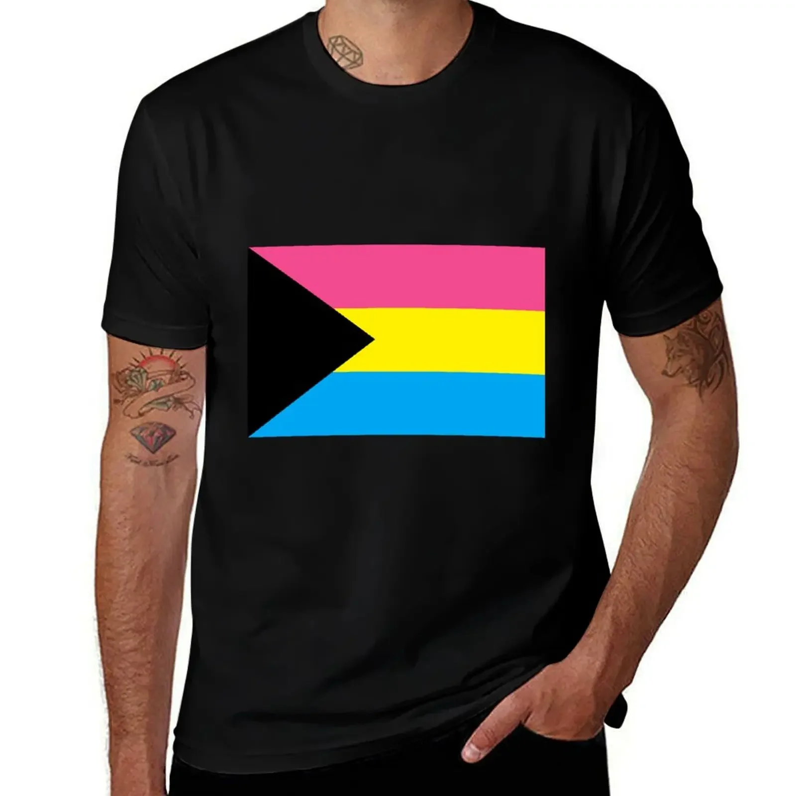 

Demi-Pansexual Pride Flag T-Shirt plus size clothes summer clothes quick drying men clothings