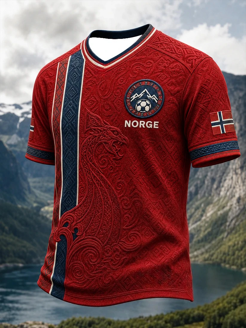 2027 Trendy Summer Men's Norwegian Football Training Shirt T-Shirt 3D Print Comfortable and Breathable Family Couple Style