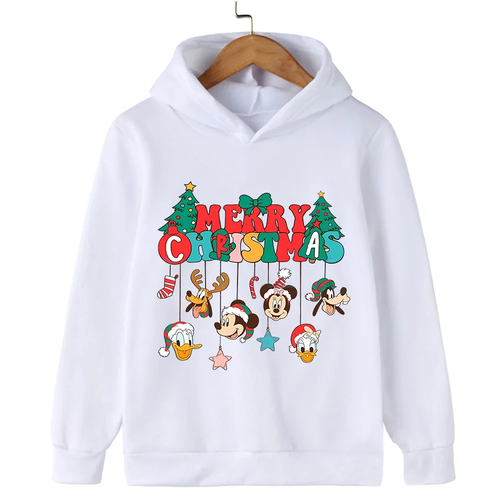 

Christmas Disney Children Hoodies Mickey Mouse Winnie Kids Pullover Cartoons Casual Clothes Girl Boy Cartoons Tops Sweatshirts