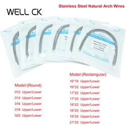 10PCS Arqueiros De Aço Inoxidável Ortodôntico Dentário Redondo/Fio Retangular Do Arco Forma Natural Super Elástico De Materiais De Dentista