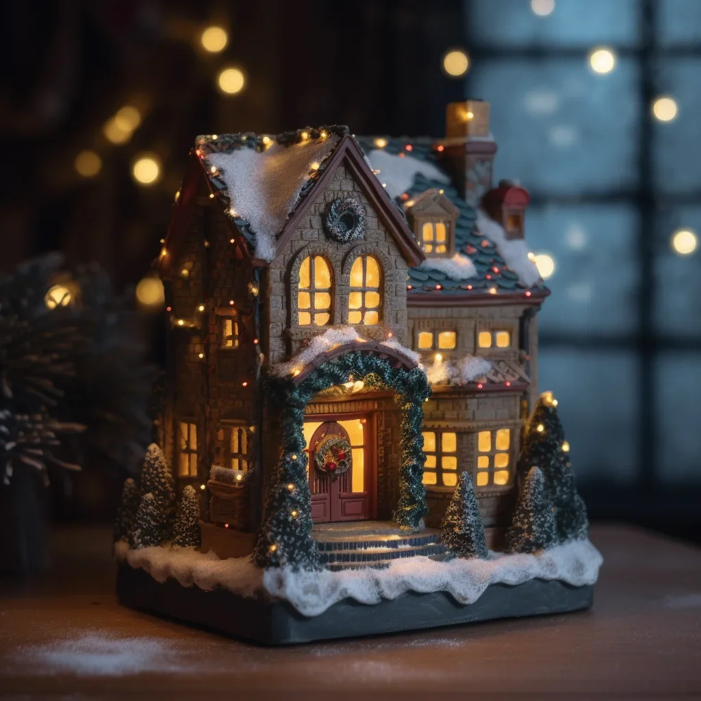 New Designs Resin Crafts House Christmas Decoration Supplies House Village Led Light Snow House