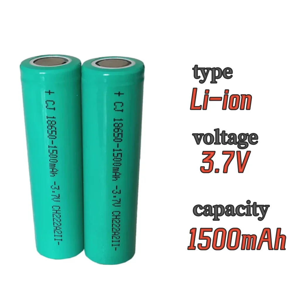 100% Real Capacity 3.7V 1500mAH 18650 Lithium Ion Rechargeable Battery, Suitable for Various Electronic Products