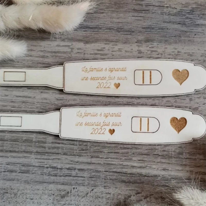 Personalized Wooden Pregnancy Test, Wood Cards,New Mom To Be, Wooden Pregnancy Test for Announcement To Grandparents,Baby Gift