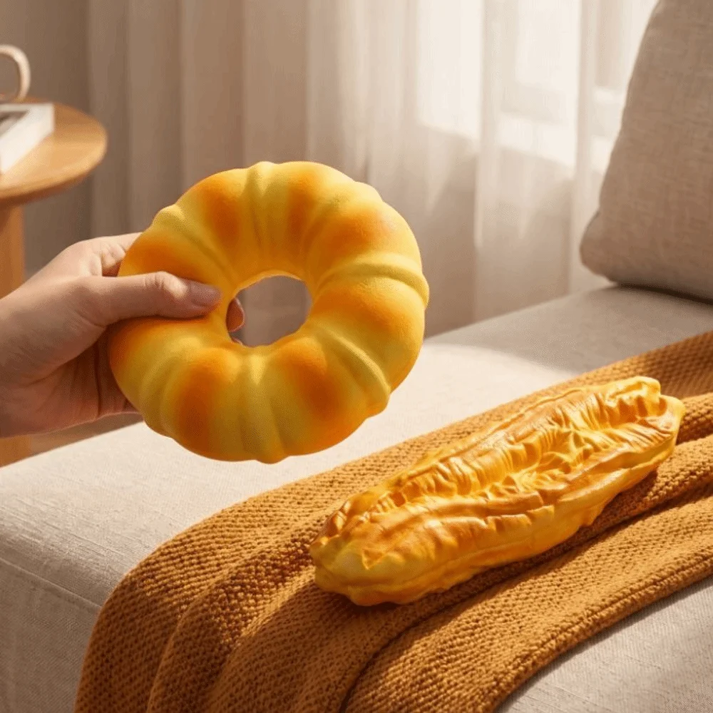 Simulated Donut Bread Squeeze Prank Decoration Oversized Fried Bread Stick Squishy Soft Elastic Realistic Sensory Fidget Bread