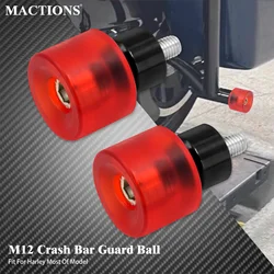 Motorcycle Engine Crash Protector Cover Bumper Crash Guard Bar Ball M12 For Harley Softail Fat Boy Touring Road King Sportster