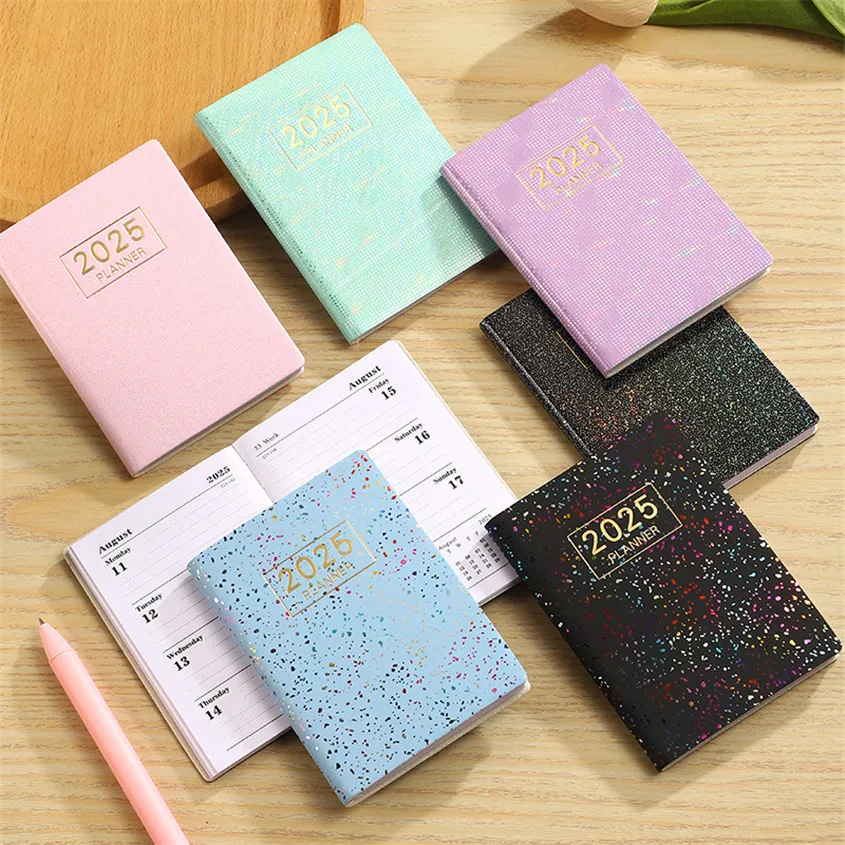 Notebook A7 Mini Agenda 2024 2025 Pocket Note Book Laser Notepad Portable Weekly Planner Defter Caderno Inteligente Planificador