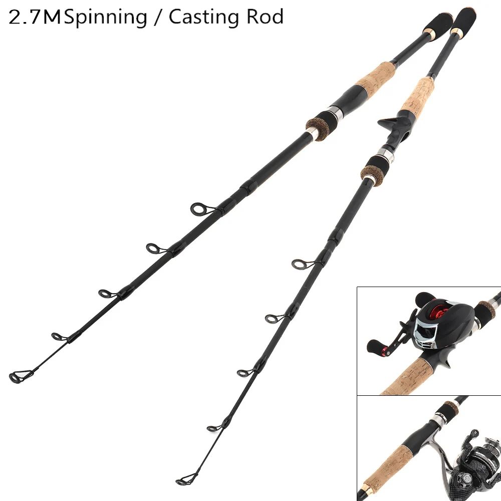 

2.7m Simulation Wood Grain 7 Section Carbon Fiber Lure Fishing Rod Ultra Light Spinning Casting Fishing Pole