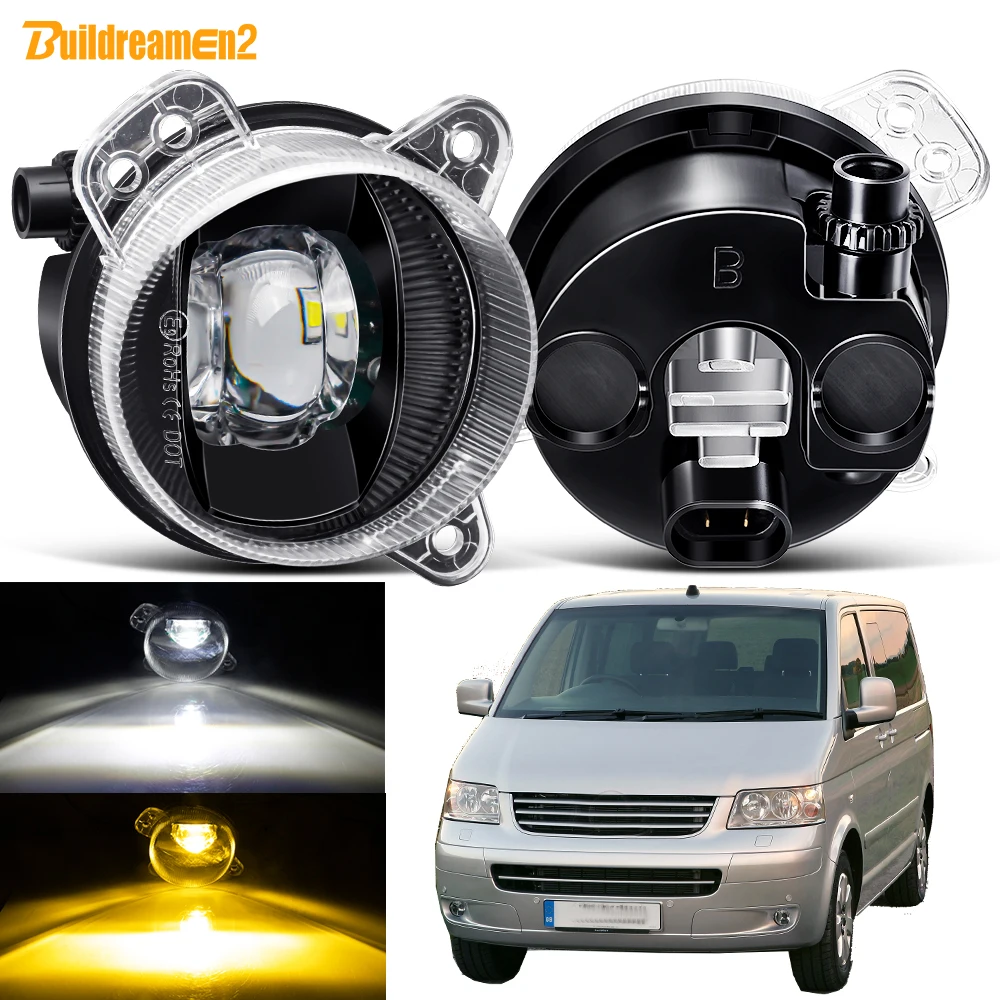 2 Pieces LED Lens Fog Light Assembly For Volkswagen VW Transporter T5 2003-2009 30W 9006 Car External Canbus Fog Driving Lamp