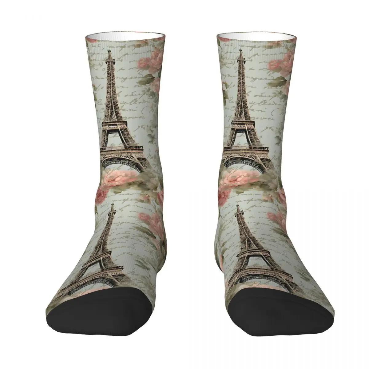 French Floral Paris Eiffel Tower Kawaii Socks School Cartoon Pattern Socks