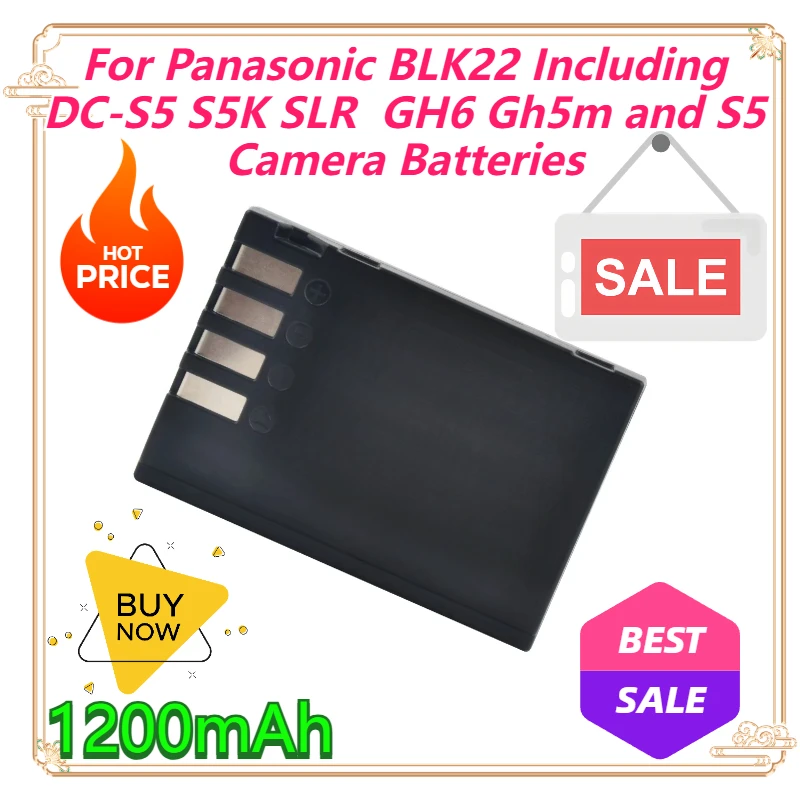 

1200mAh For Panasonic BLK22 Including DC-S5 S5K SLR GH6 Gh5m and S5 Camera Batteries