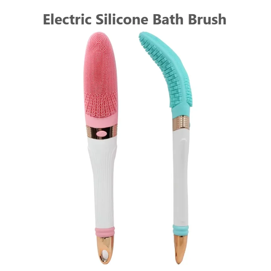 Electric Shower Body Brush Exfoliating Back Body Scrubber Silicone Bathroom Gadgets Spa Waterproof Body Cleaning Massage Brush