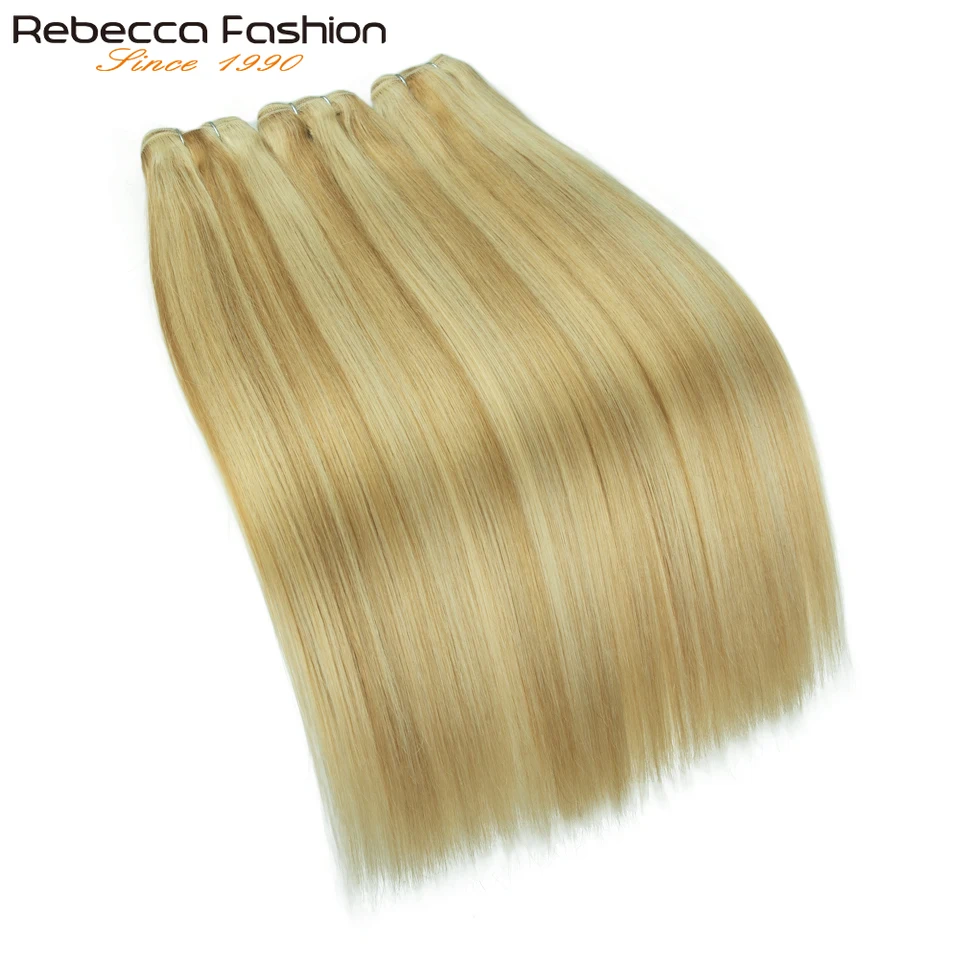 Brazilian Straight Hair Double Drawn Natural Human Hair Weave Bundles Remy Honey Blonde P6/613 P8/613 P27/613 Hair Extensions