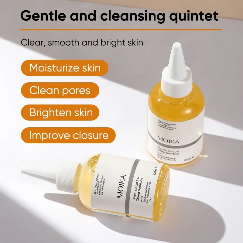 Glycolic Acid 7% Exfoliating Toner Toning Solution Shrink Pores Repair Facial Oil Mild Exfoliating Toner For Blemishes And Acnes