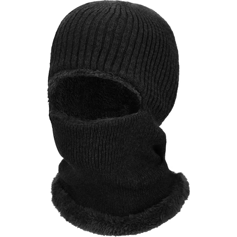 Passamontagna lavorato a maglia più caldo cappello antivento che copre il viso per uomo donna in pile sport all'aria aperta