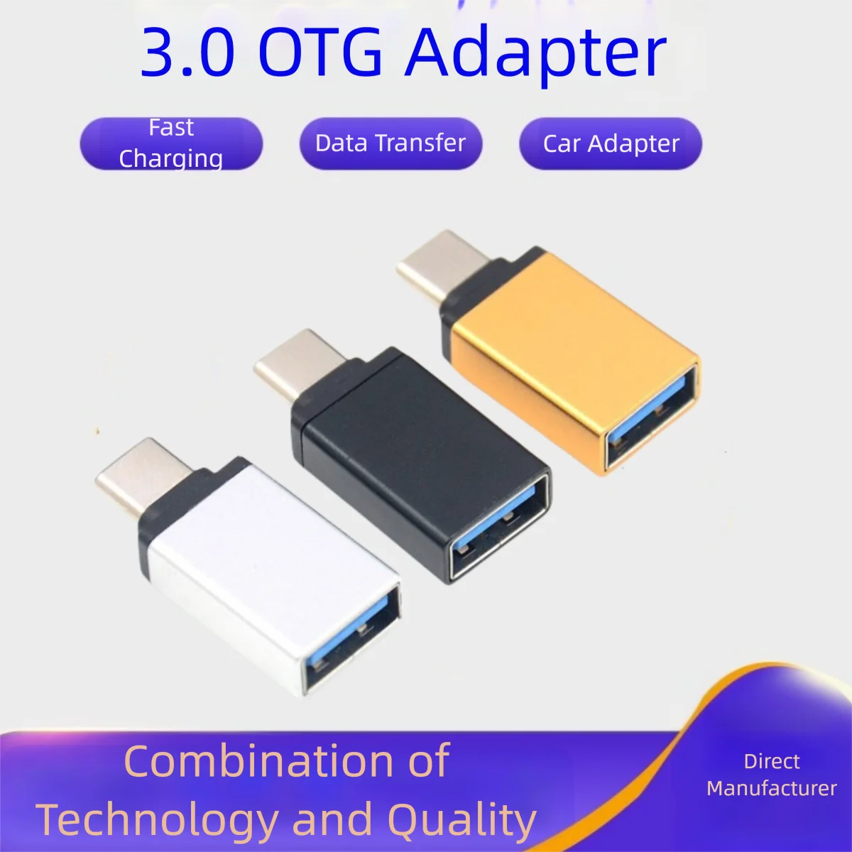350 Pieces Mobile Type-C Converter USB 3.0 Card Reader for High Speed Transmission
