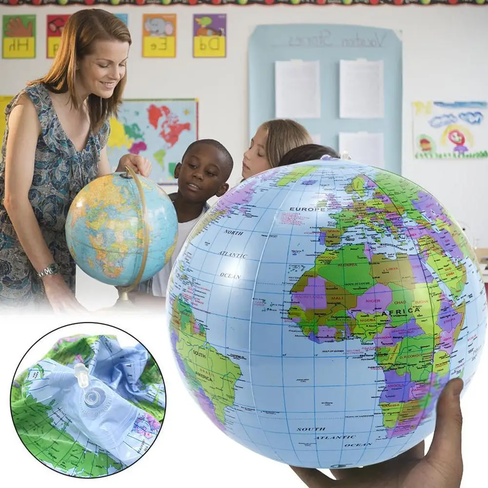12/16Inch Inflate Globe Beach Ball Toy Map Education Geography Teaching Balloon Props For Kids Adults Creative Gifts view 3