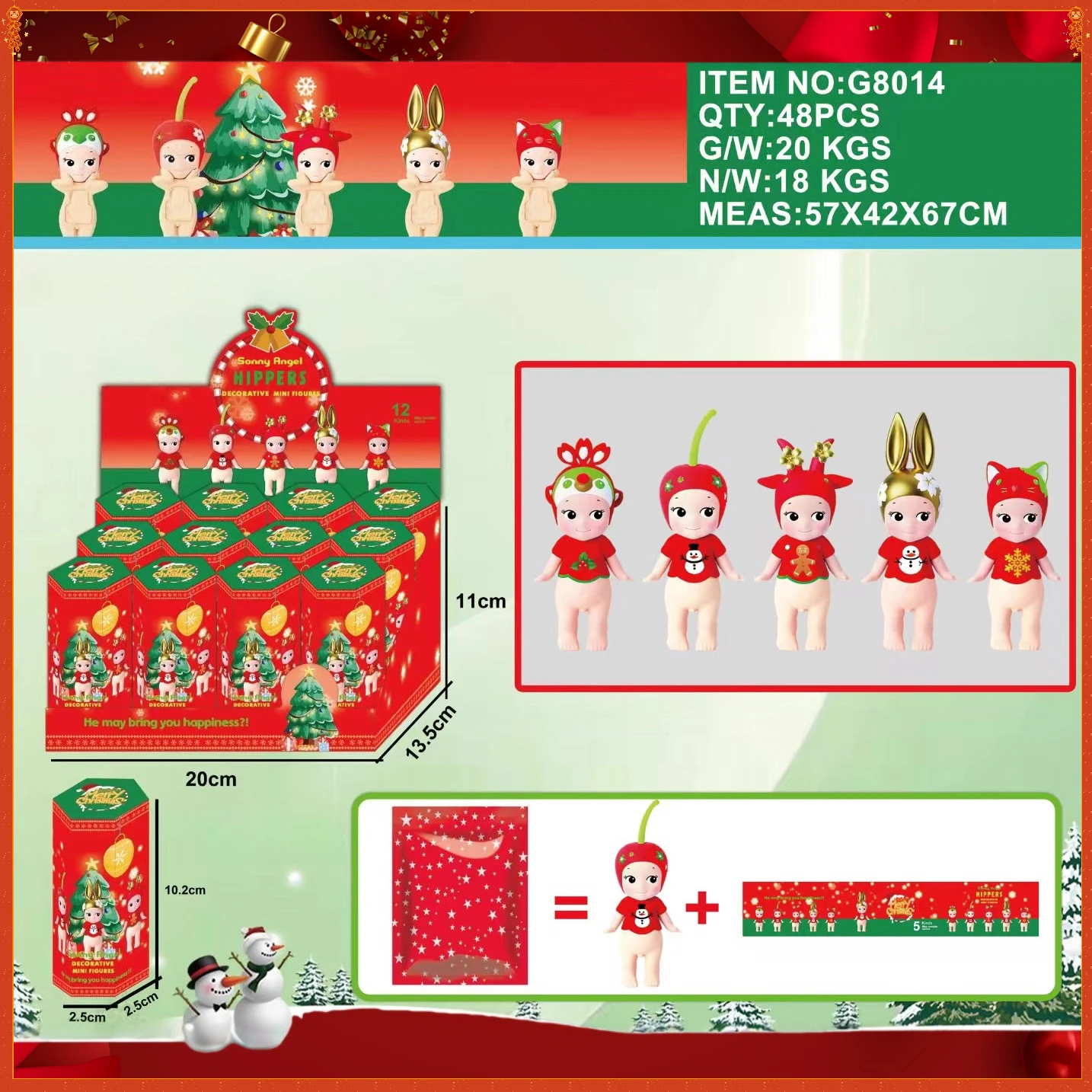 

Рождественская Сакура Шаньхайцзин, стоячий ангел, слепая коробка, приборная панель автомобиля, декоративная фигурка, орнамент, подарок, слепая коробка-сюрприз, слепая сумка