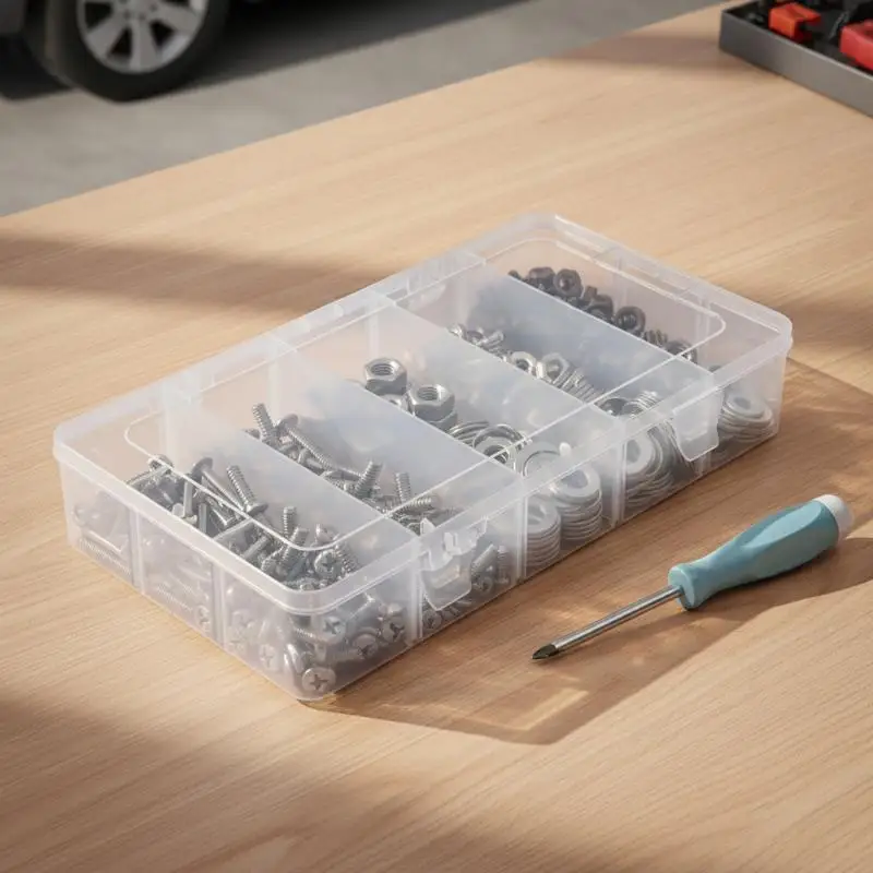2PCS Clear Plastic Jewelry Storage Box Adjustable Grids Transparent Case for Earrings Rings Necklaces Dresser Organizing 3PCS