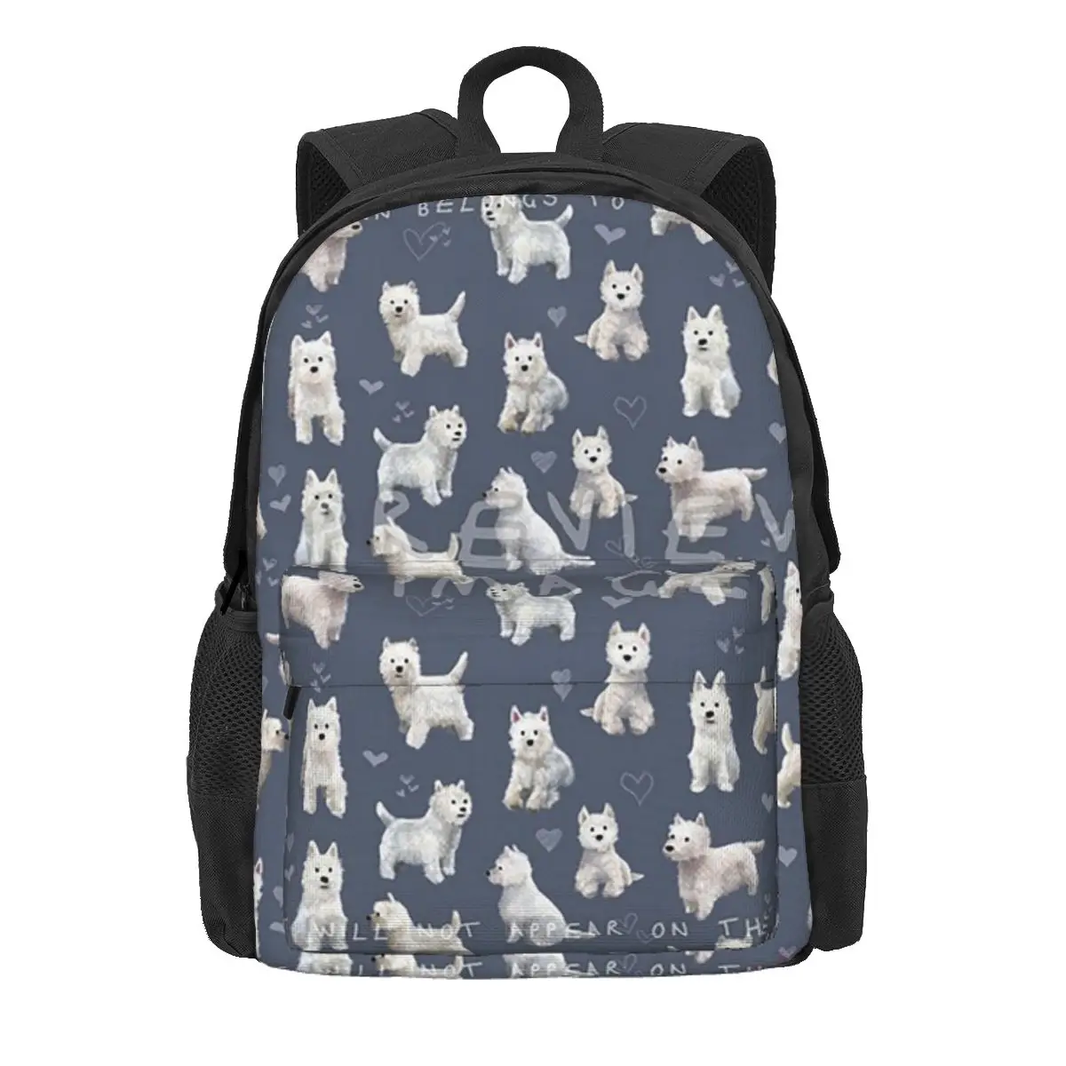 

The West Highland Terrier BLU Backpack Daypack Large Capacity Boys Girls BookBag School Bag Shoulder Bags for Men Women