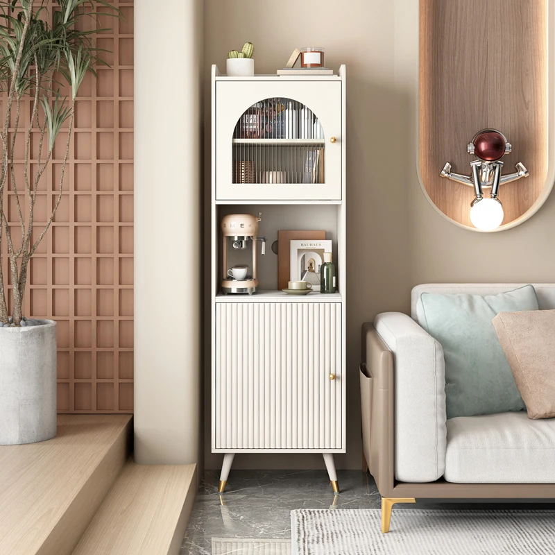 Credenza in stile crema armadio moderno e minimalista piccolo appartamento soggiorno organizzatore di stoccaggio armadio stretto pietra di lusso